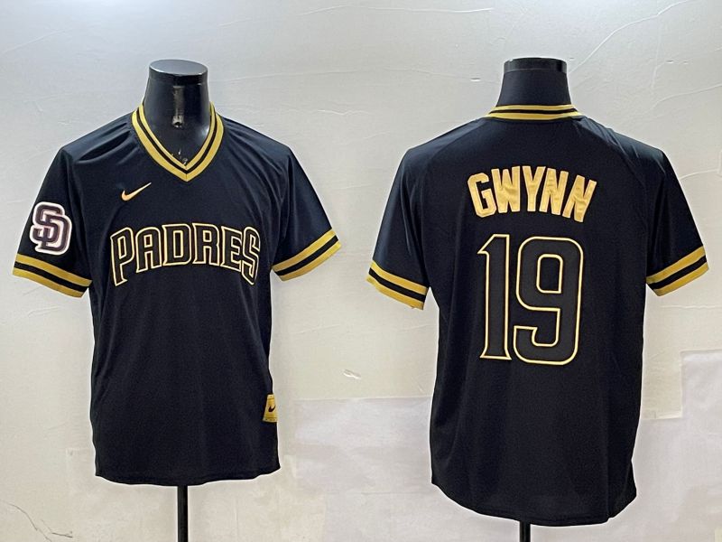 Men San Diego Padres #19 Gwynn Black Gold Game 2025 Nike MLB Jersey style 3251->san diego padres->MLB Jersey